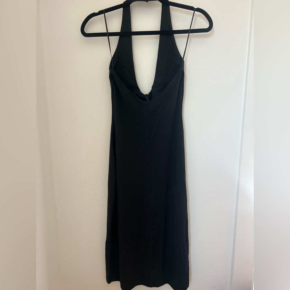 SKIMS Small Smooth Lounge Midi Halter Dress in Obsidian - Picture 5 of 7